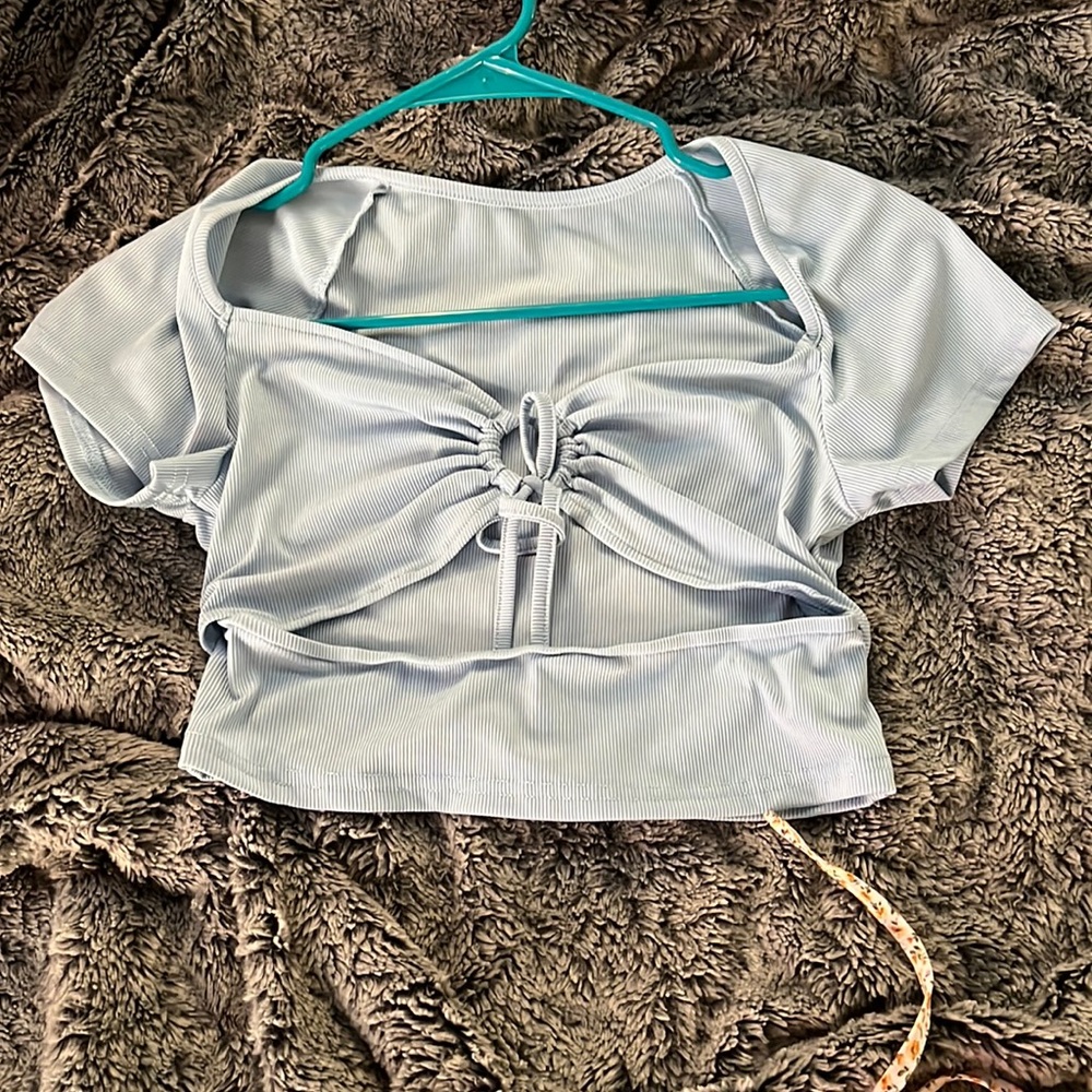 blue crop top